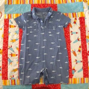 Adorable shark romper! 12-24m